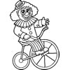 Clown on Bicycle Coloring